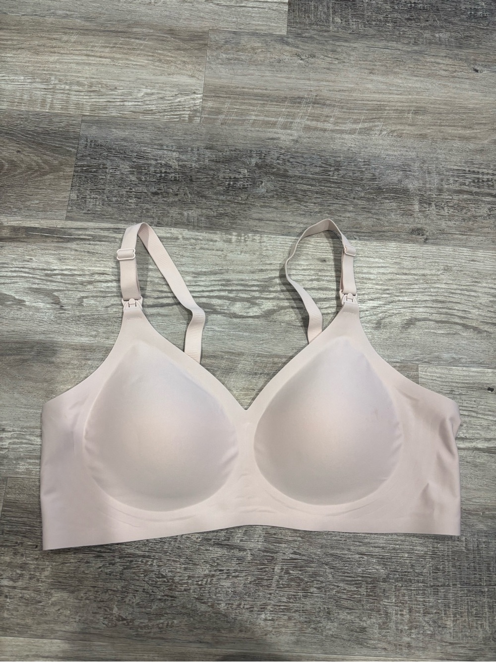Wireless Molded Light Pink Nursing Bra with Smooth Cups